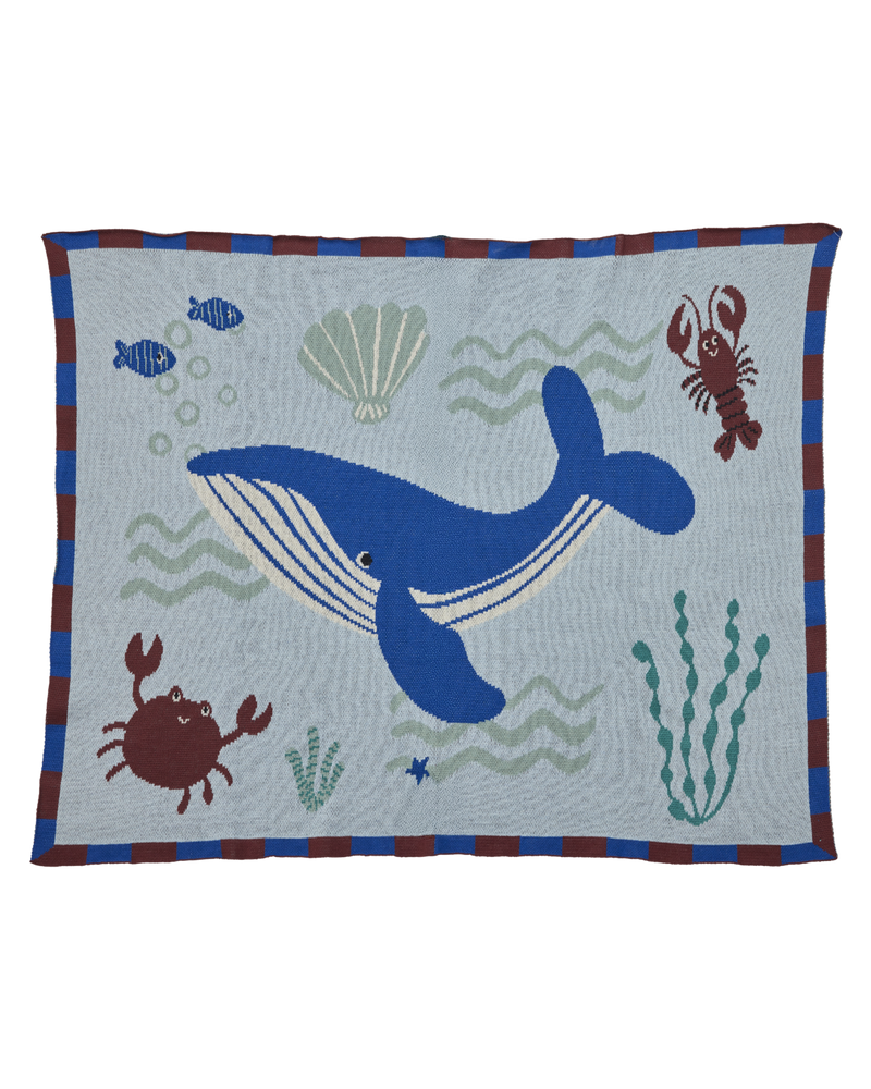 Cotton Baby Blanket - Blue - Ocean Design