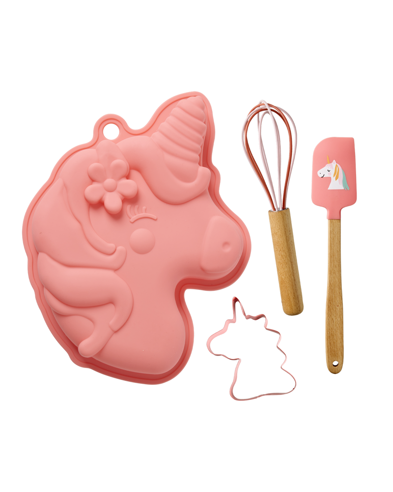 Silicone Baking Mold - Coral - Unicorn Love Theme - Set of 4