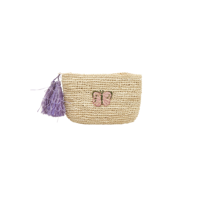 Small Raffia Coin Purse - Natural