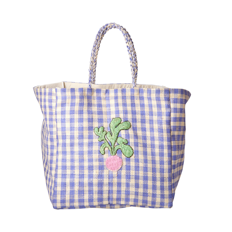 Groß Raffia Tasche - Lila - Ravishing Radish