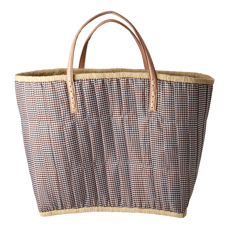 Groß Raffia Tasche - Braun