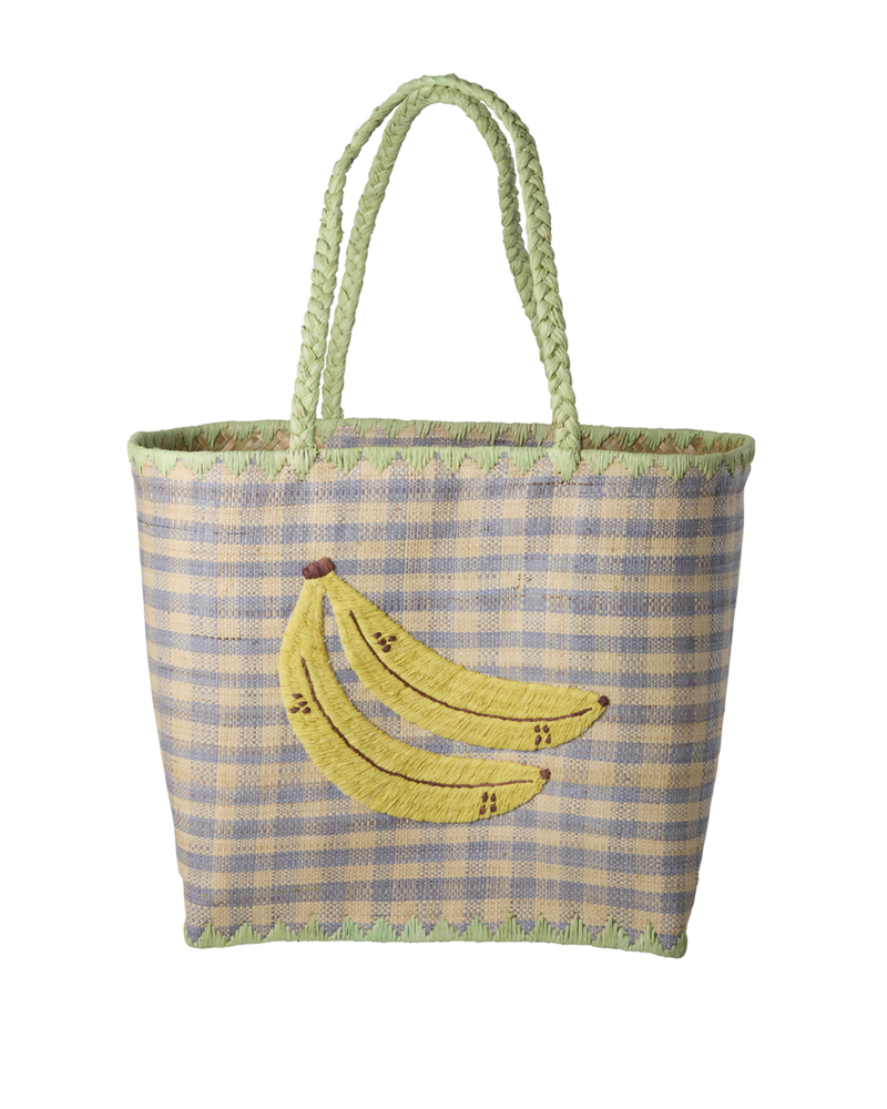 Large Raffia Bag - Blue