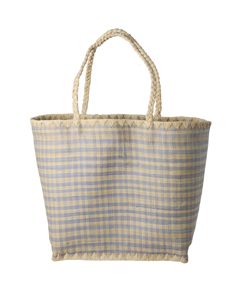 Large Raffia Bag - Blue