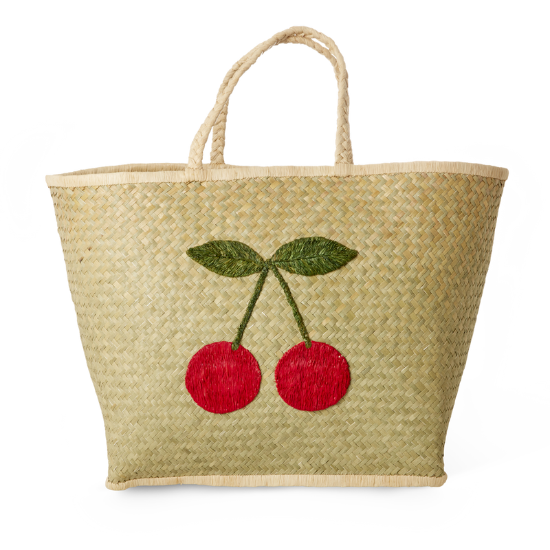 Groß Raffia Tasche - Natürlich - Big Cherry Design