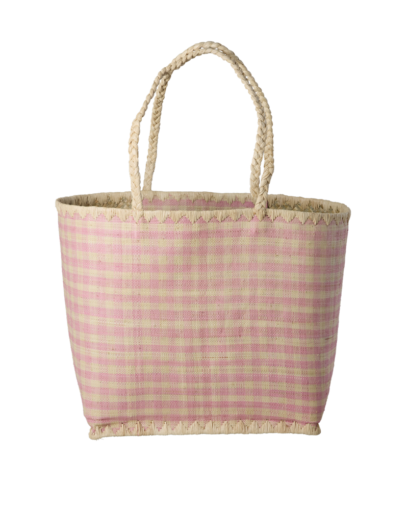 Large Raffia Bag - Pink
