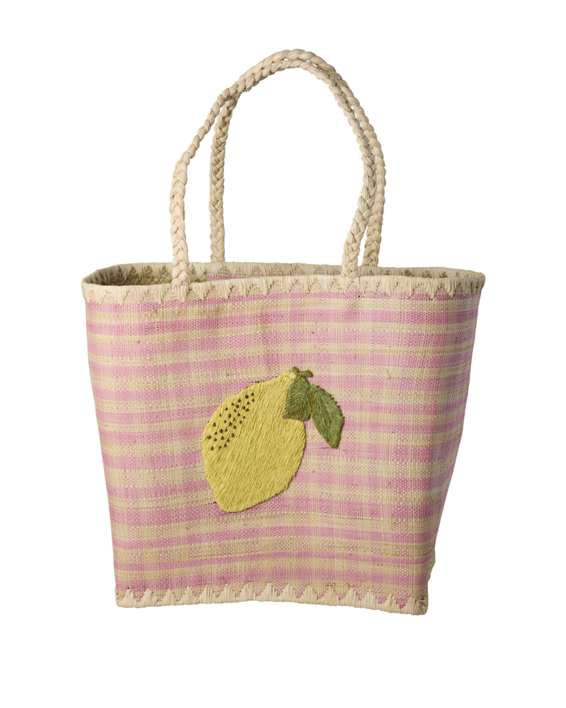 Large Raffia Bag - Pink