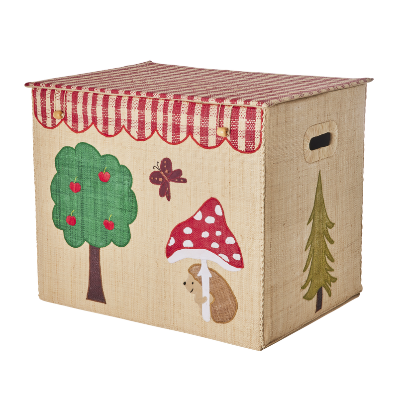 Extra groß Raffia Aufbewahrungskorb - Natürlich - Happy Forest Theme - Faltbar