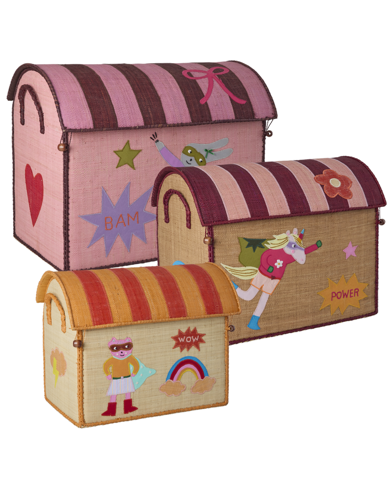 Raffia Storage House - Nature - Hero Theme - Set of 3
