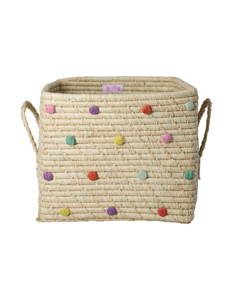 Square Raffia Basket - Tea