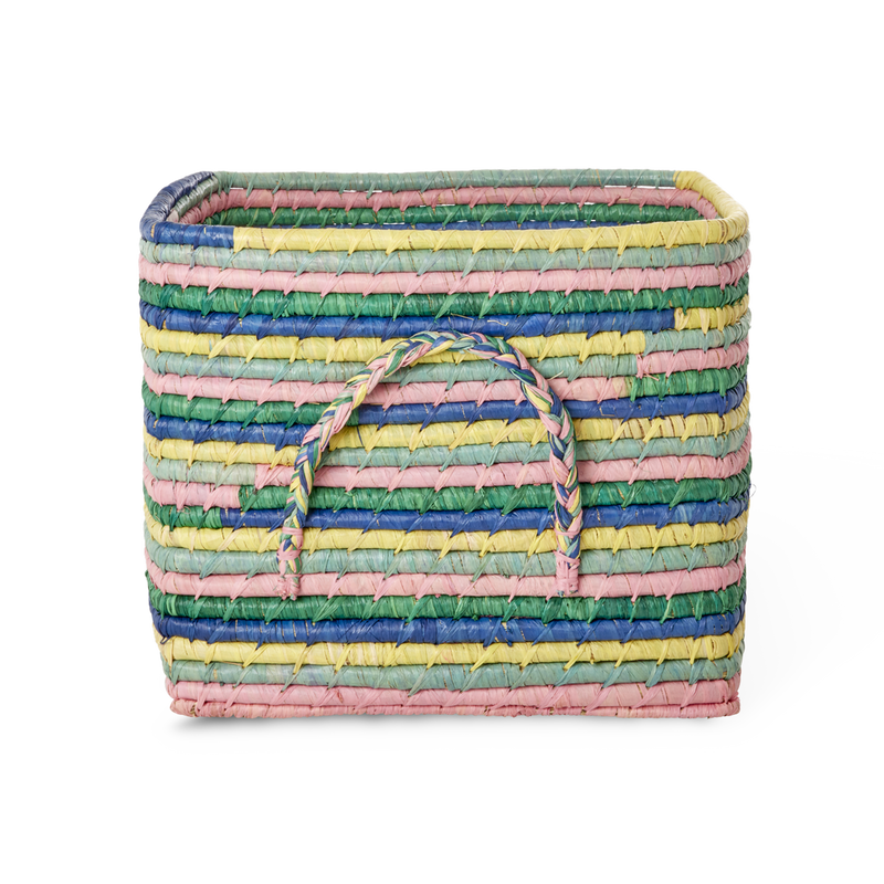 Carré Raphia Panier de rangement - Multicolore