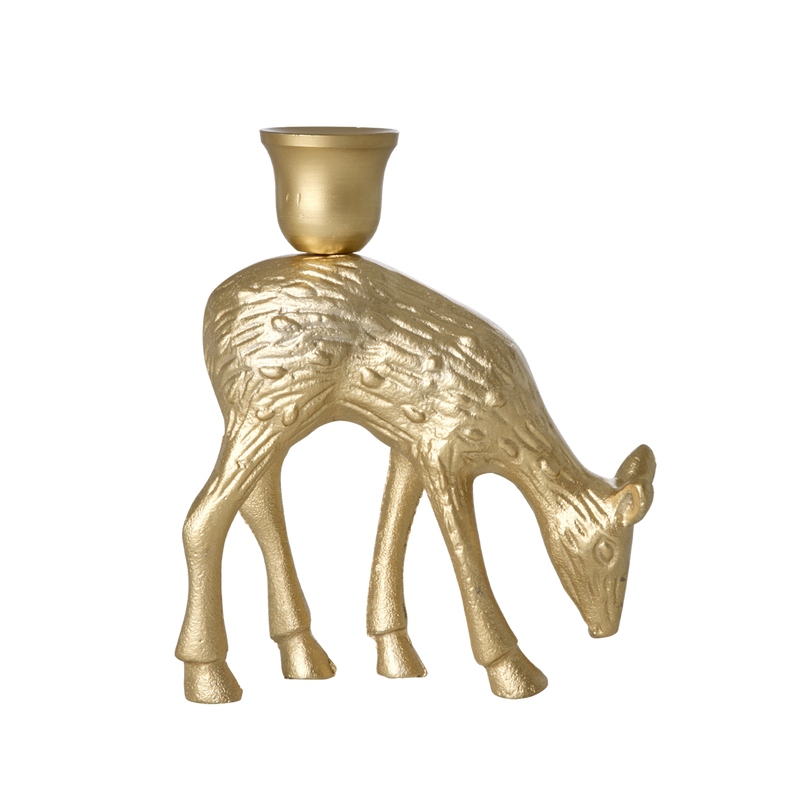 Grande Hierro fundido Portavelas - Dorado