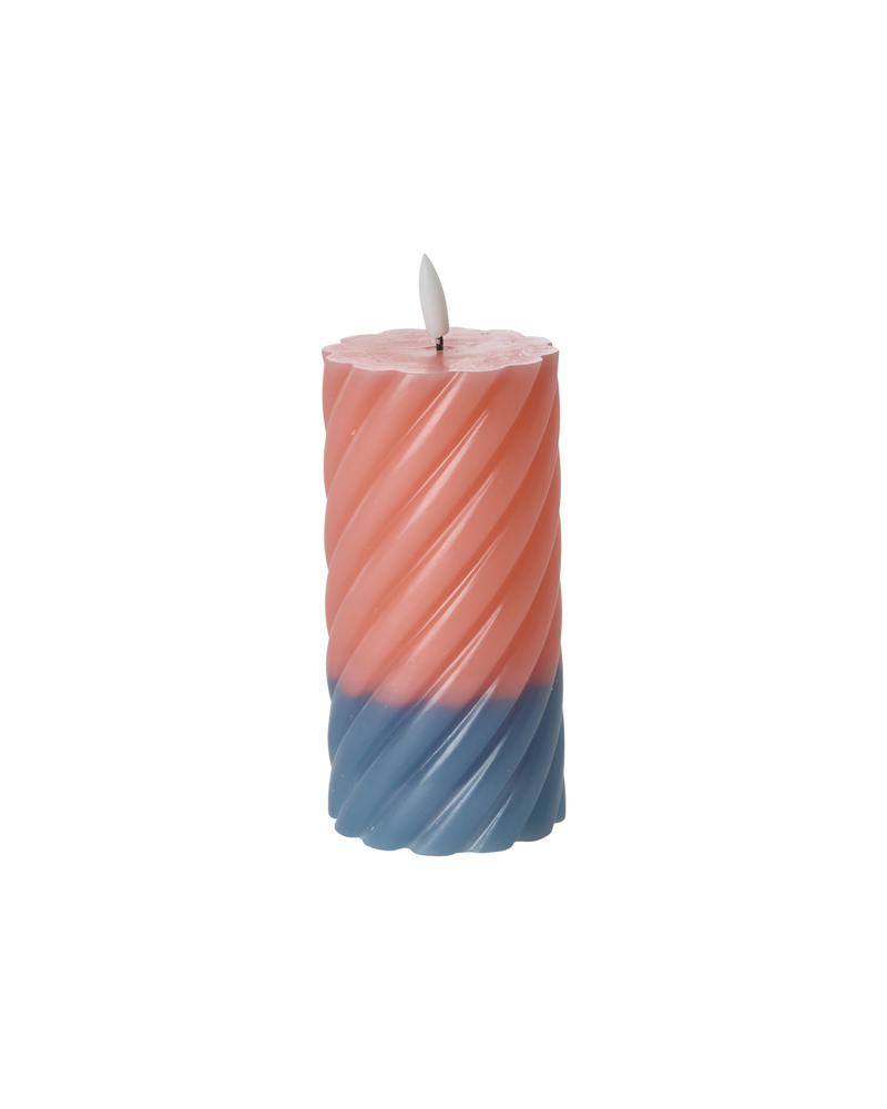 Large LED Pillar Candle - Coral