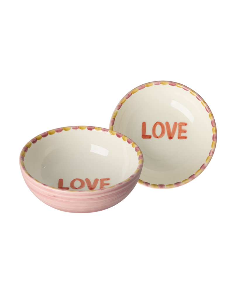 Ceramic Bowl - Pink - Hand-painted LOVE