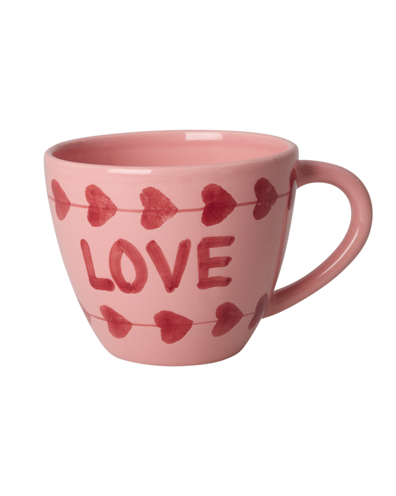 Grand Céramique Gobelet - Rose - Hand-painted LOVE