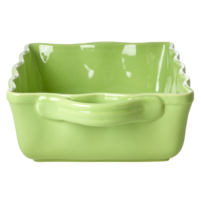 Grande Rettangolare Ceramica Pirofila da Forno - Verde neon