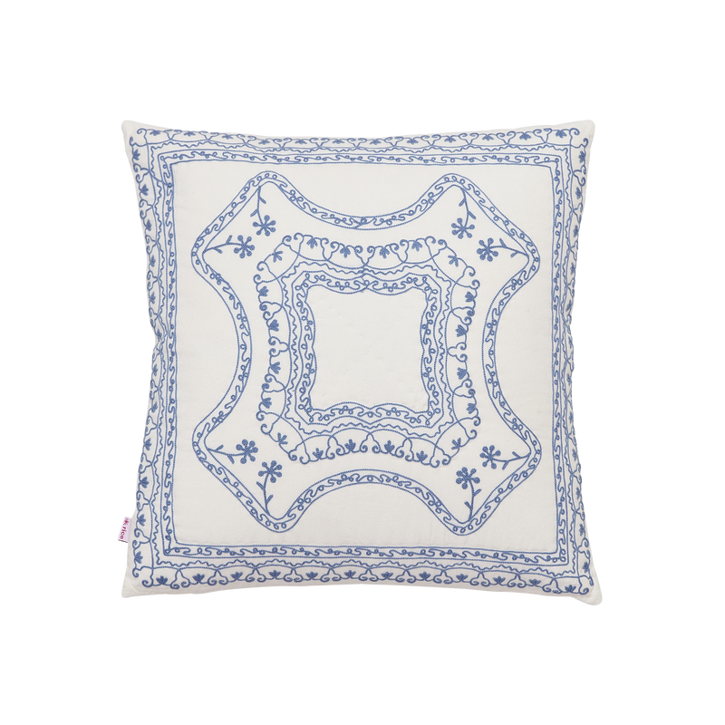 Square Cotton Cushion - White