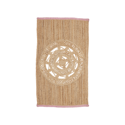 Jute Tapis de couloir - Rose