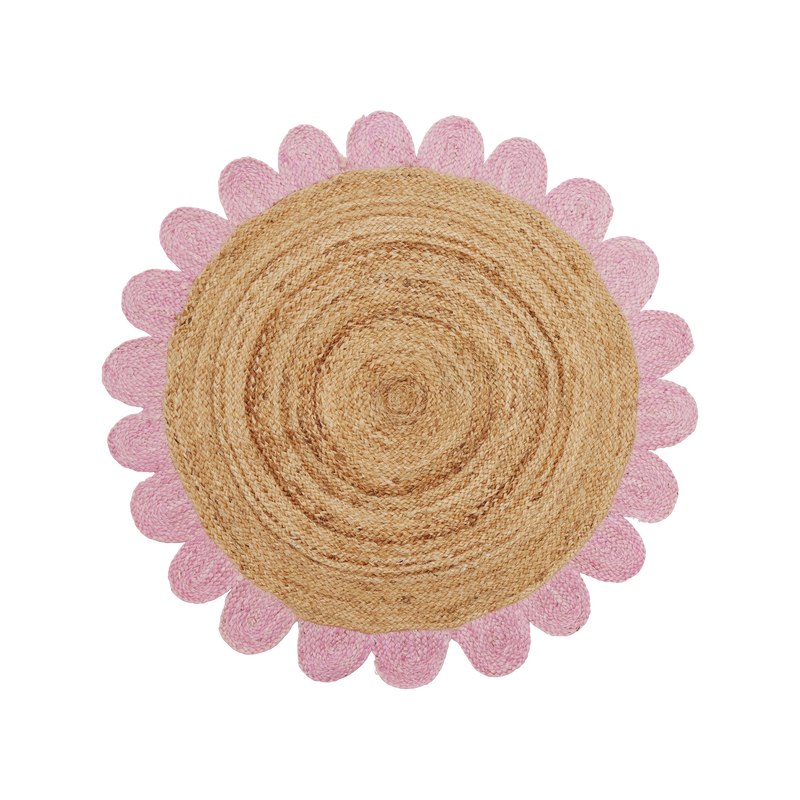 Fleur Jute Tapis - Rose