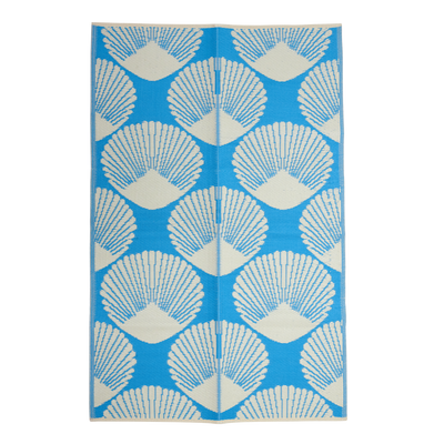 Plastique Recyclé Tapis de couloir - Bleu - Seashell Design