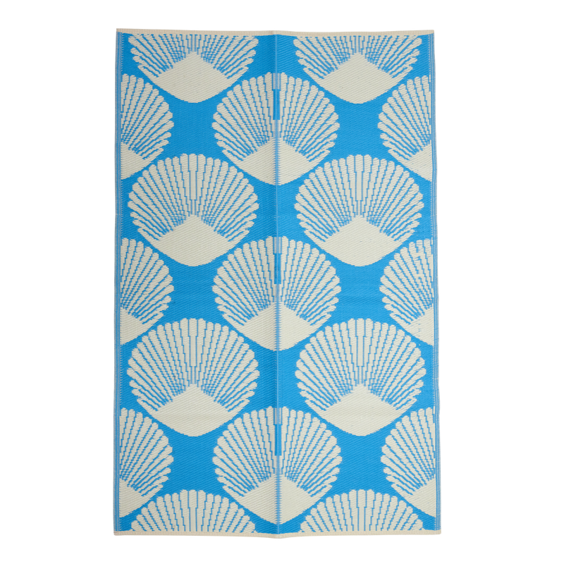 Plastique Recyclé Tapis de couloir - Bleu - Seashell Design