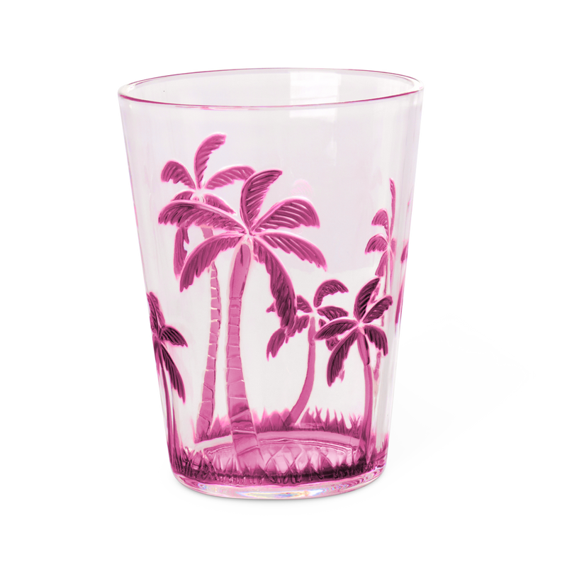 Acryl Becher - Pink - Palm Tree Design