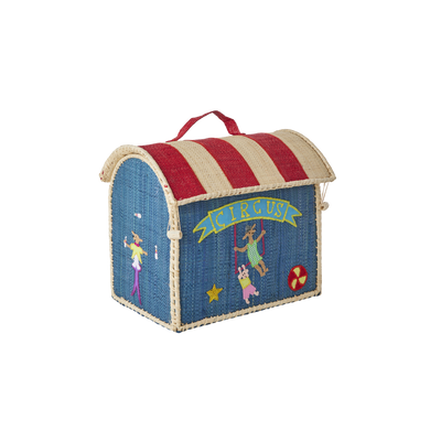 Très petit Raphia Coffre de rangement maison - Bleu - Circus Theme