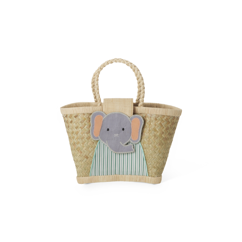 Kleine Raffia Kindertasche - Mint