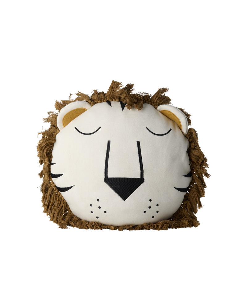 Round Cotton Cushion - Brown