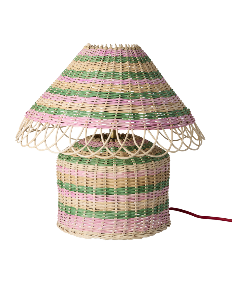 Low Nature Rattan Table Lamp - Pink
