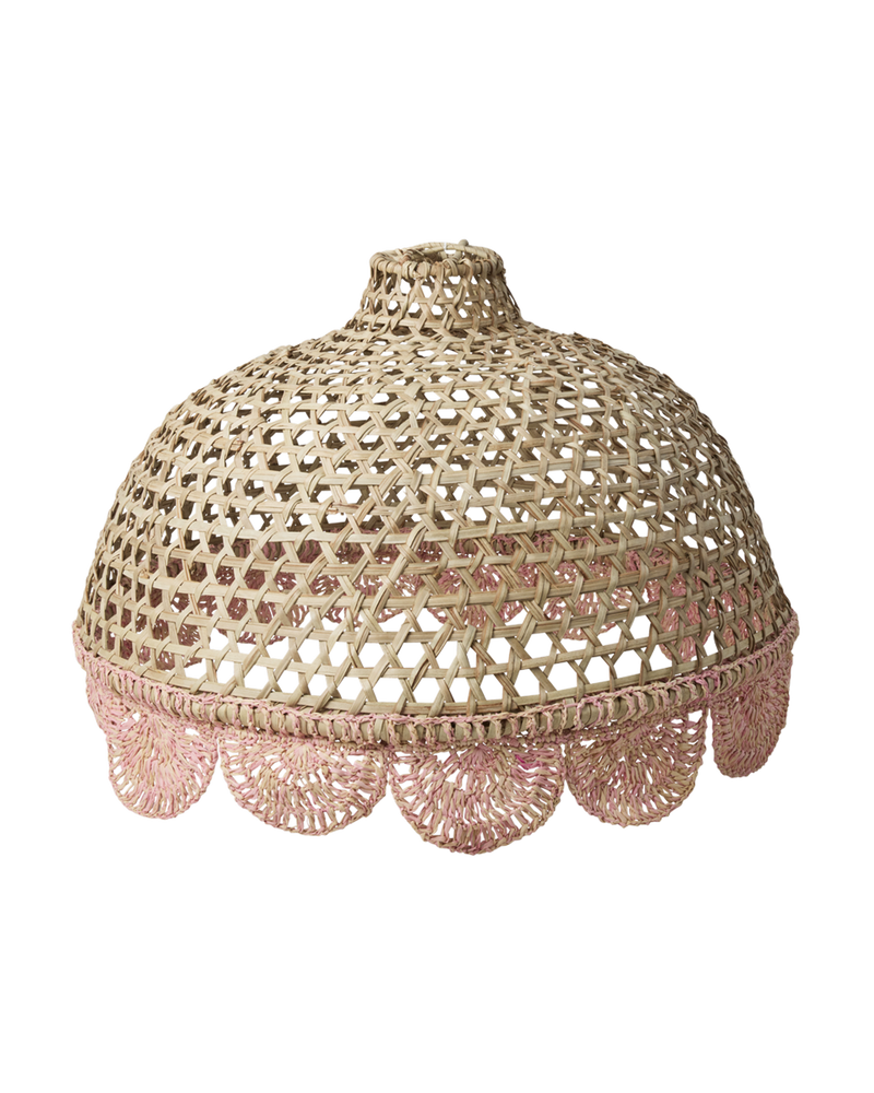 Raffia Lampshade - Soft Pink