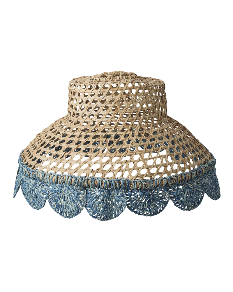 Raffia Lampshade - Blue