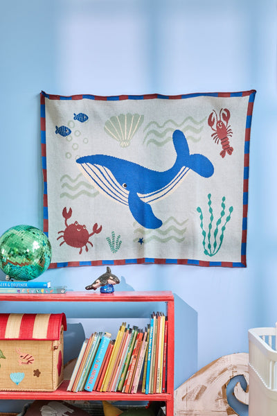 Cotton Baby Blanket - Blue - Ocean Design