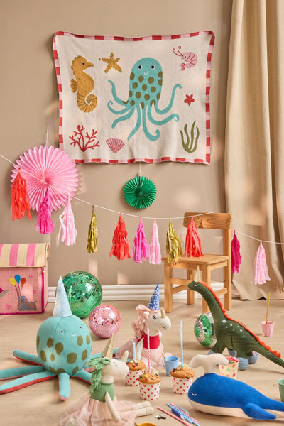 Baumwolle Babydecke - Koralle - Ocean Design