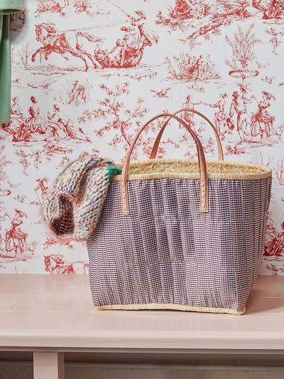 Groß Raffia Tasche - Braun