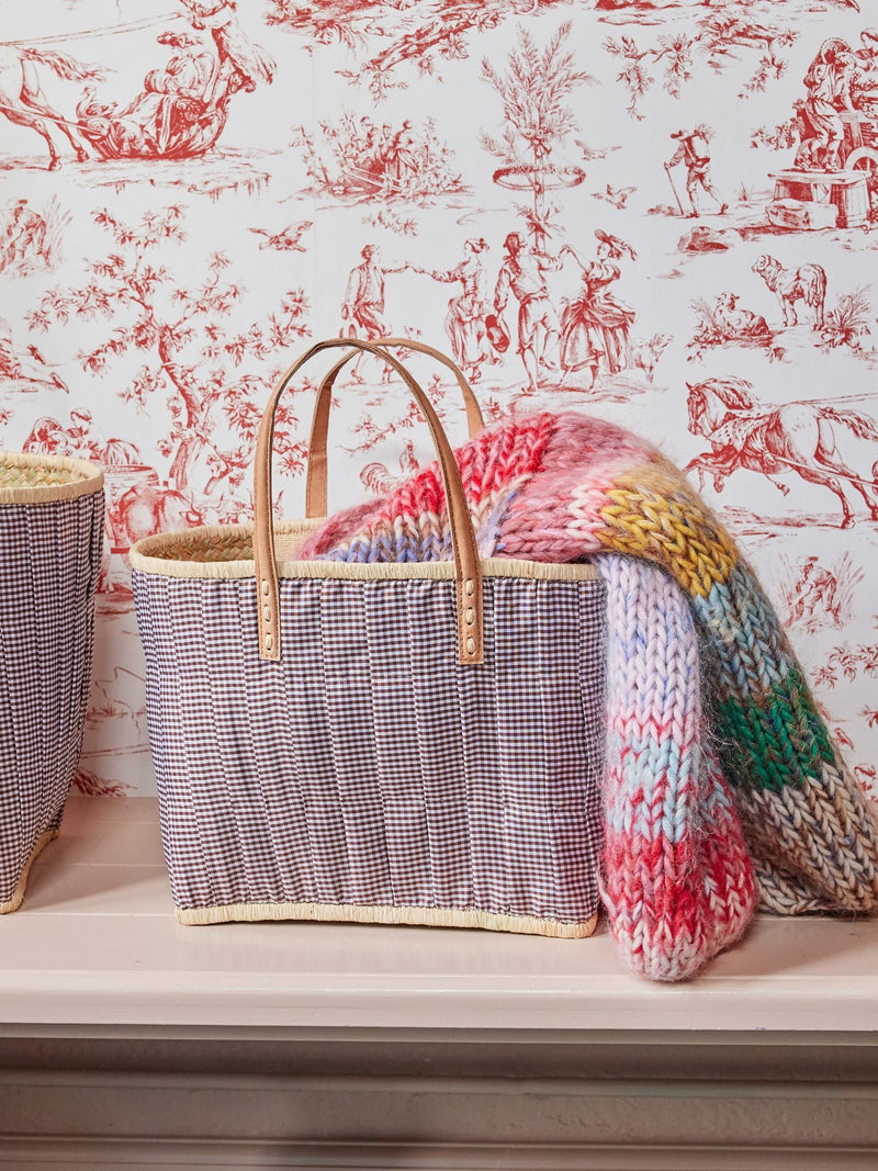 Mittelgroße Raffia Tasche - Braun