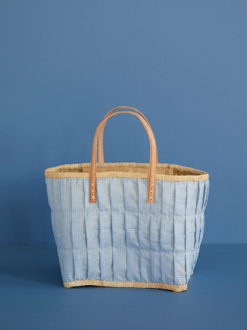 Mittelgroße Raffia Tasche - Türkis