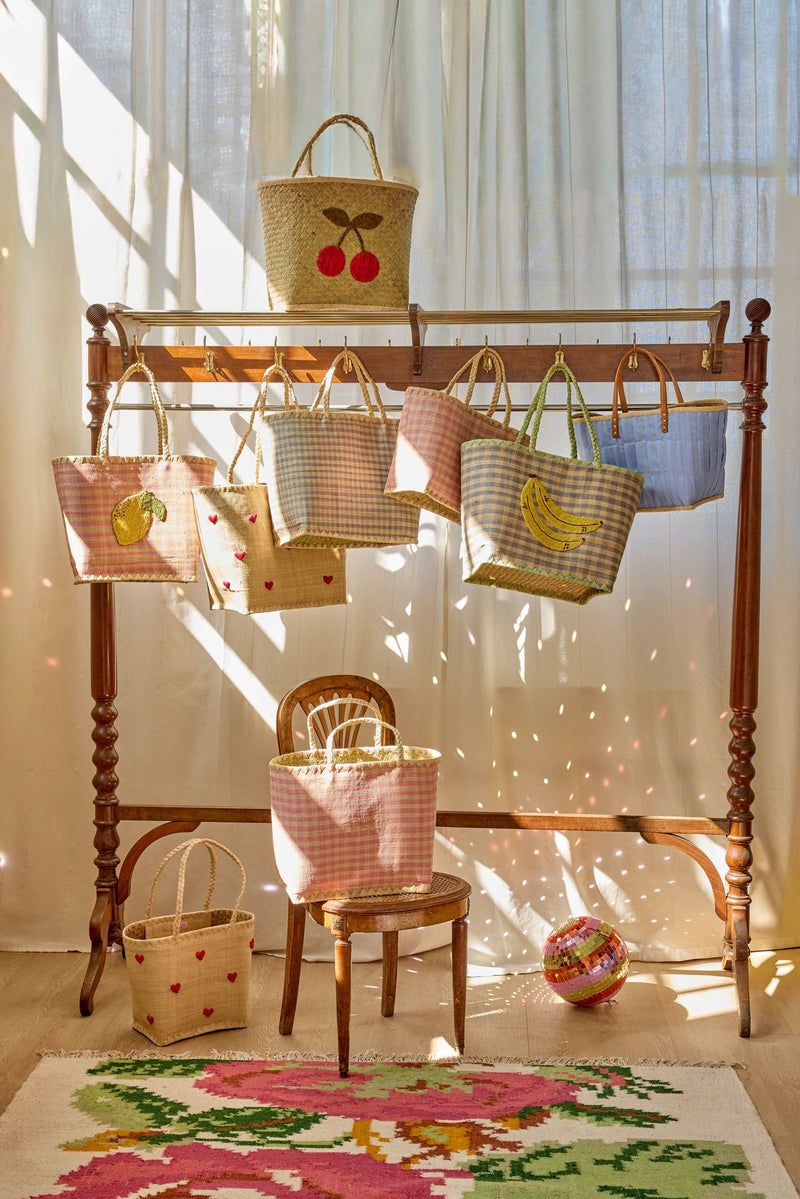 Large Raffia Bag - Blue