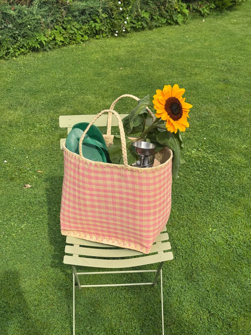 Large Raffia Bag - Pink