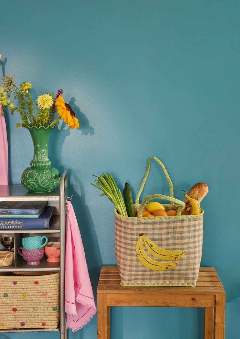 Small Raffia Bag - Blue