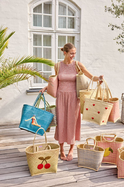 Small Raffia Bag - Blue