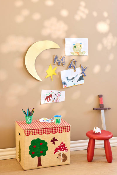 Extra groß Raffia Aufbewahrungskorb - Natürlich - Happy Forest Theme - Faltbar