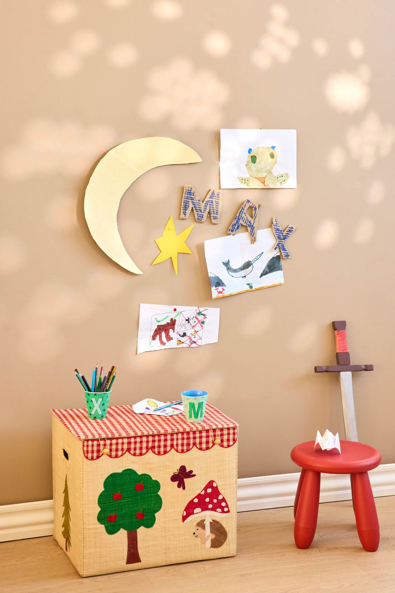 Extra groß Raffia Aufbewahrungskorb - Natürlich - Happy Forest Theme - Faltbar