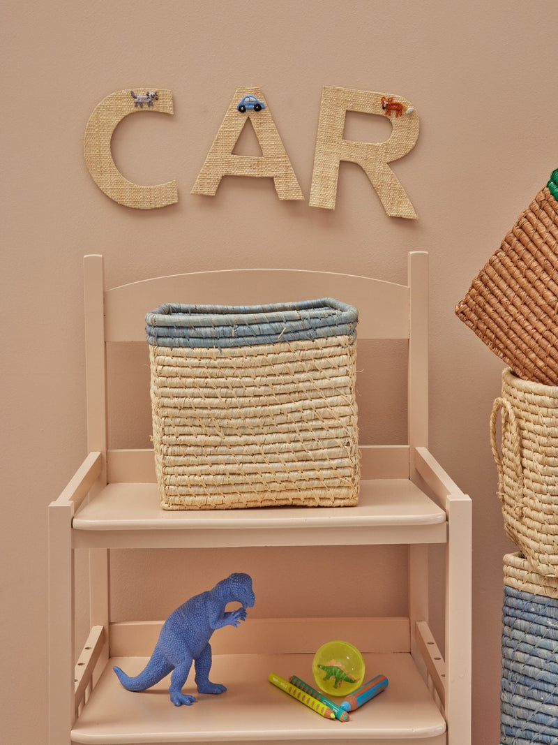 Small Square Raffia Storage Basket