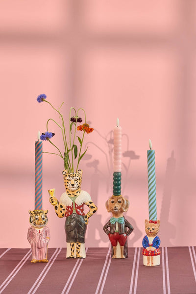 Cat Ceramic Candle Holder - Brown - Nathalie Lété