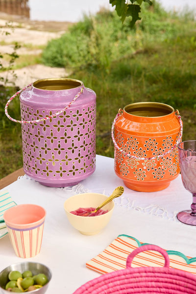 Large Metal Lantern - Purple