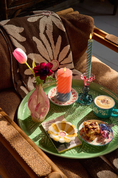 Large LED Pillar Candle - Coral