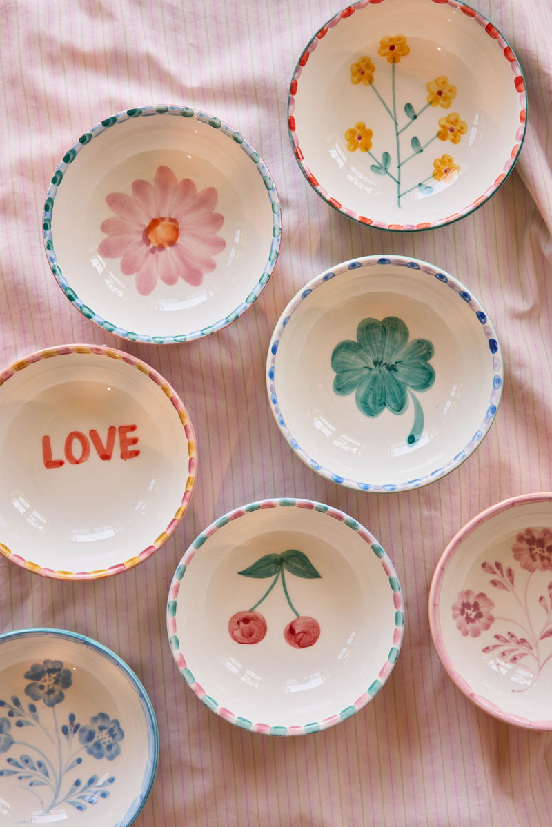 Ceramic Bowl - Pink - Hand-painted LOVE