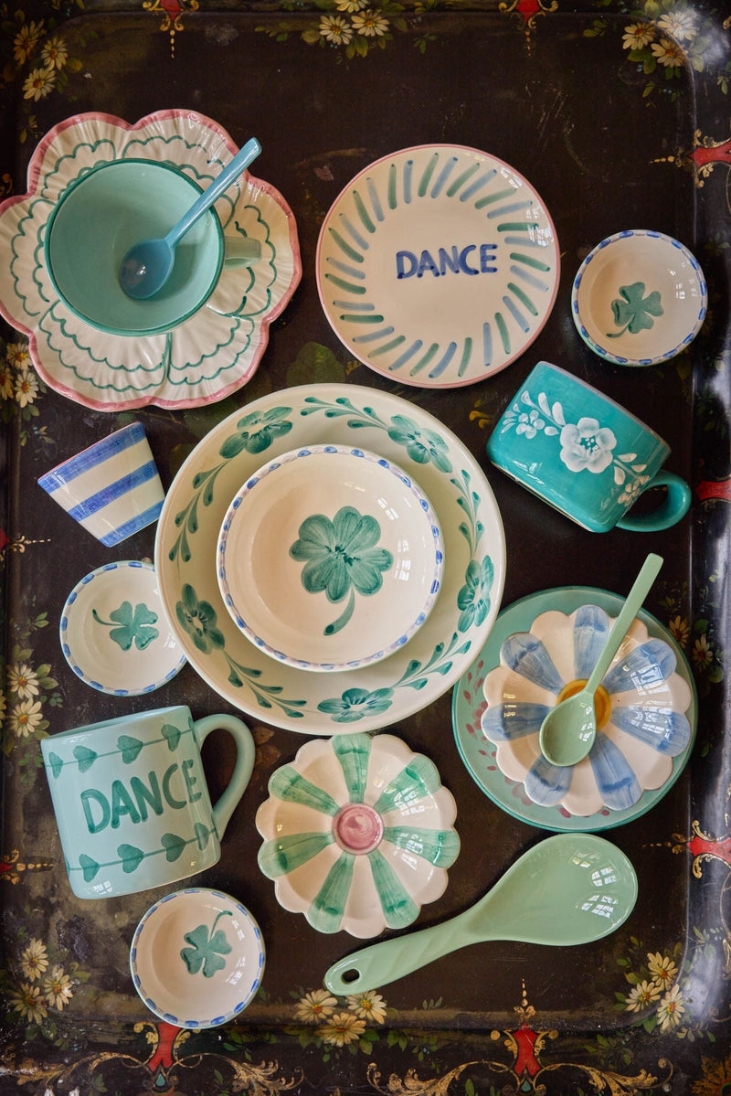 Ceramica Tazza da Cappuccino - Giada - Hand-painted Flower Wine