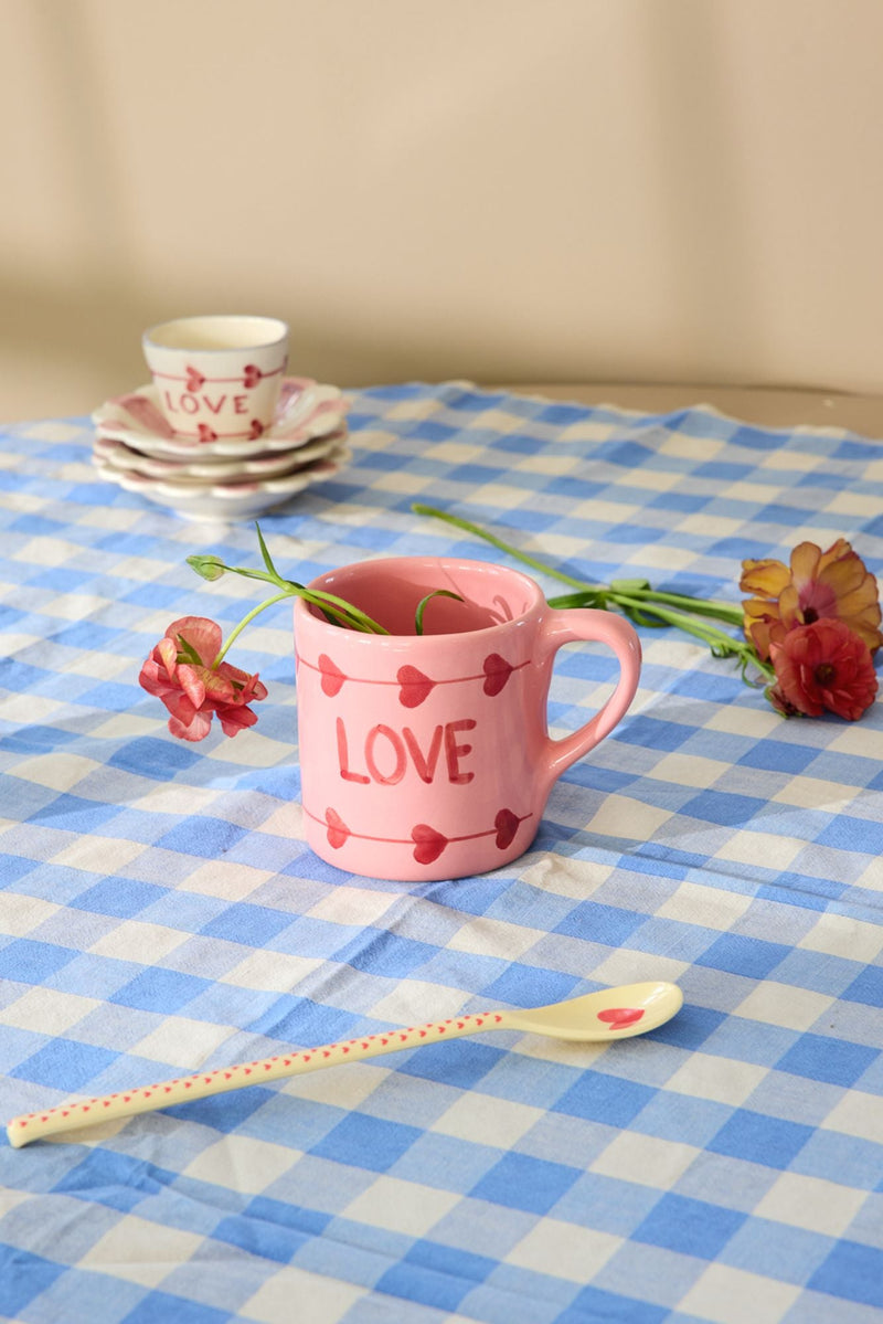 Keramik Becher - Pink - Hand-painted LOVE