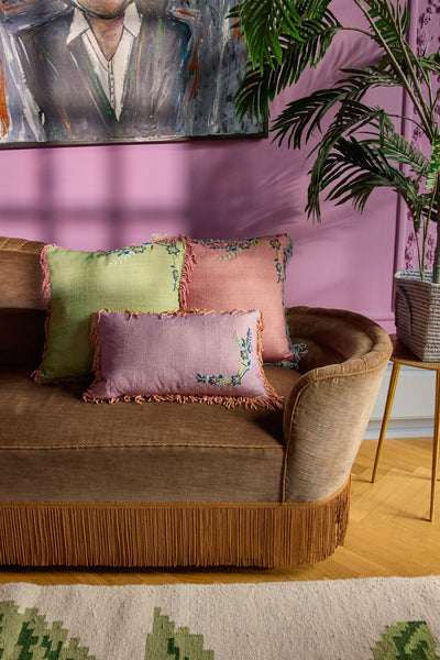 Square Cotton Cushion - Soft Green